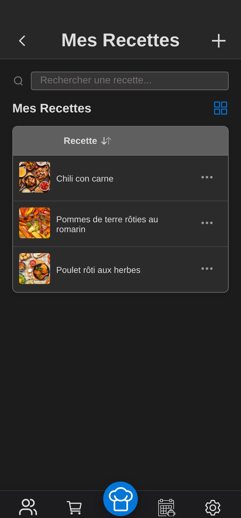 Capture d’écran en thème sombre
